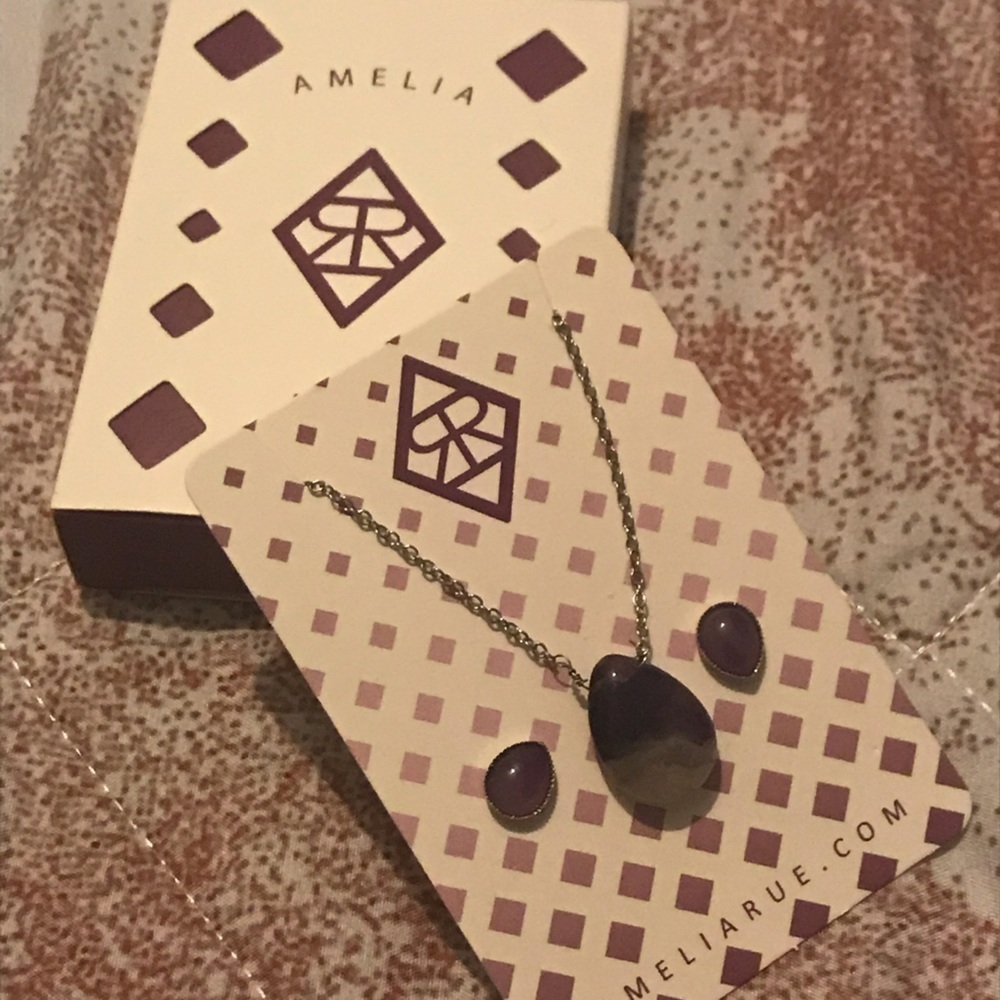 Amethyst Drop Jewelry Set: Amelia Rue NWOT​​​​